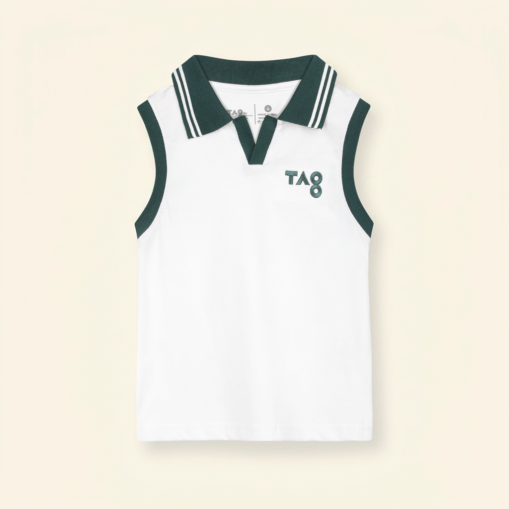 Camiseta polo algodón sin mangas